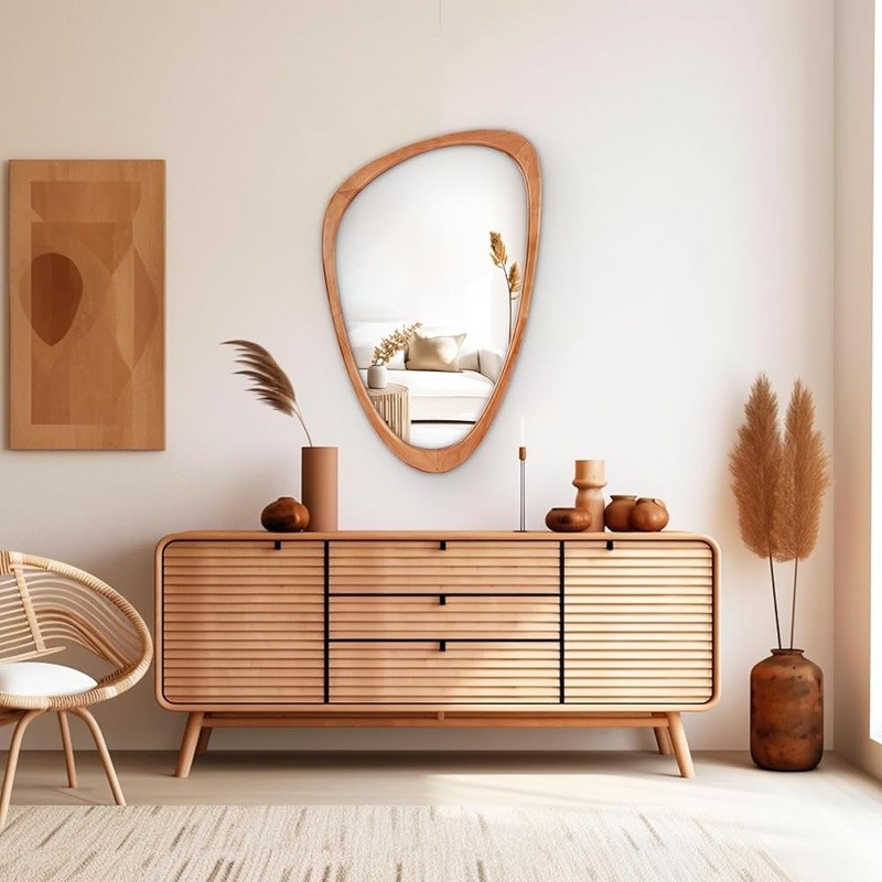 Irregular Triangular Wall Mirror Abstract Accent Living Room Bedroom Bath New