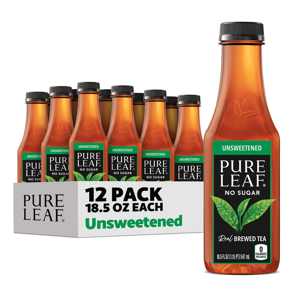 Pure Leaf Iced Tea, Unsweetened Real Brewed Tea, Zero Sugar & Zero Calories, 18