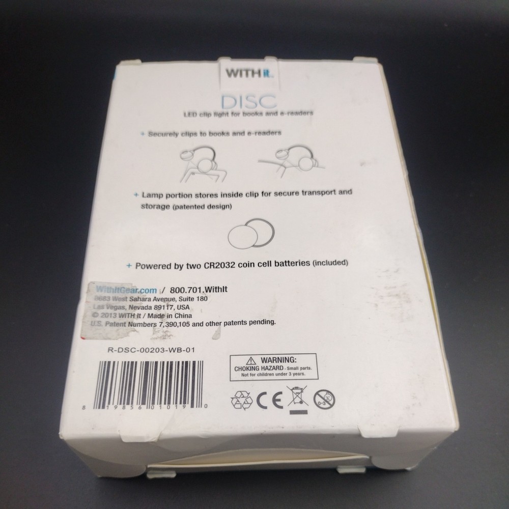 Withit Disc Led Book Light, Blue open box