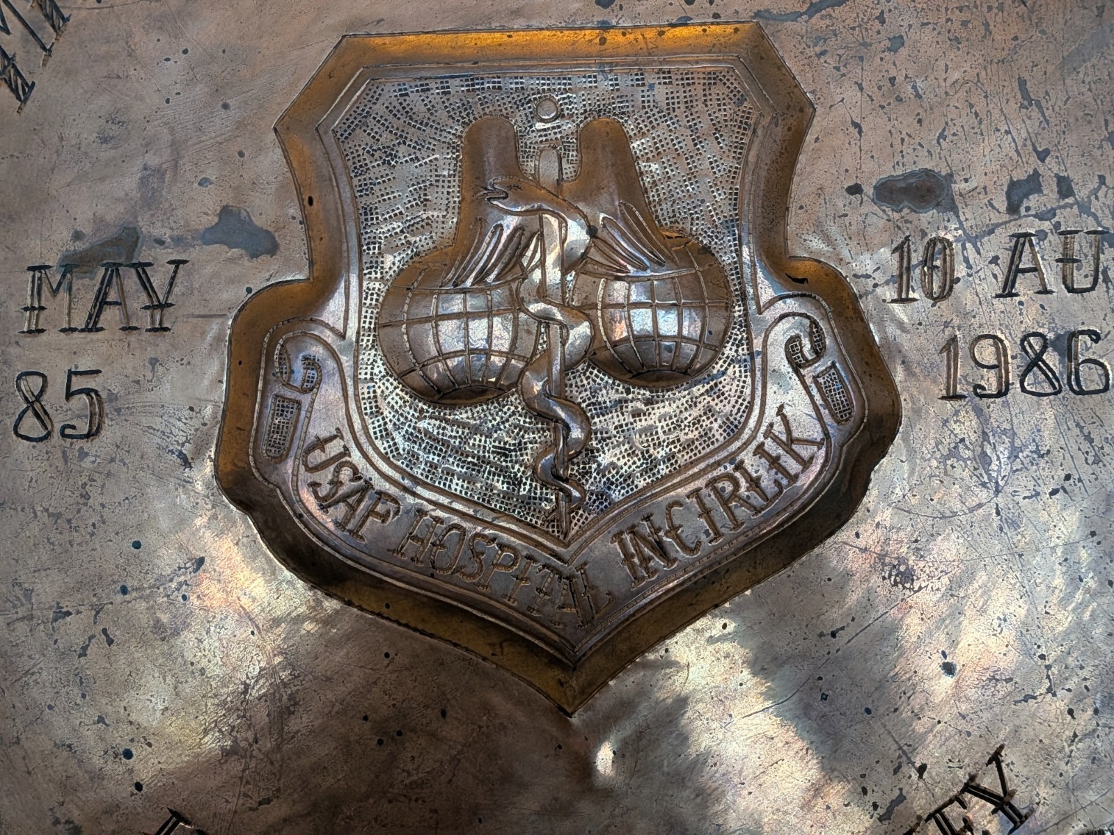 Vintage USAF Communications Command Plaque Incirlik AB Turkey Copper Wall Art