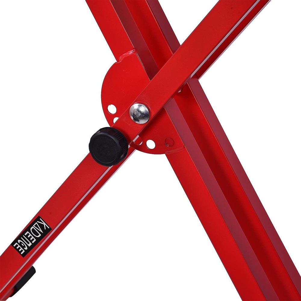 Dual-Braced Red Piano Keyboard Stand