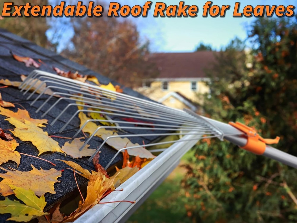 12FT Adjustable Roof Rake for Snow & Pine Needles Telescoping Pole