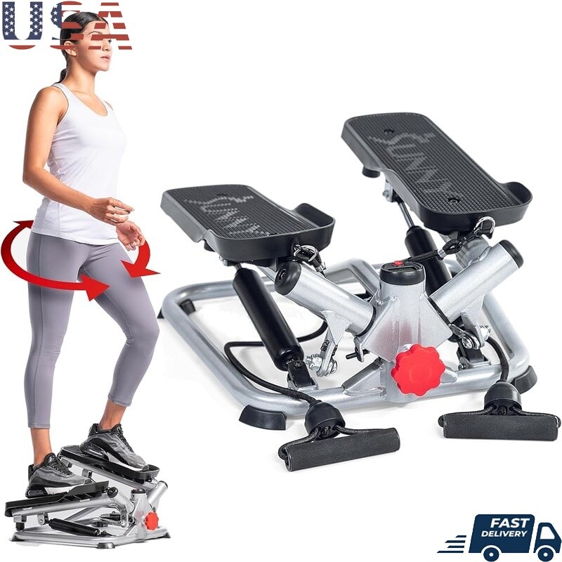 Mini Stepper Exercise Machine Adjustable Resistance Bands Cardio Home Workout US