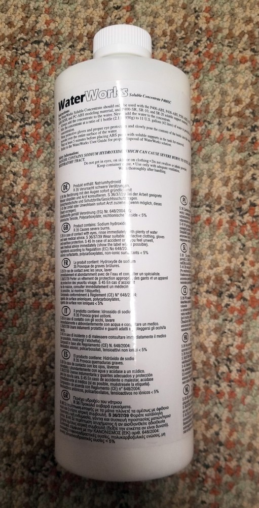 Stratasys 3D Printer Waterworks P400SC Soluble Concentrate
