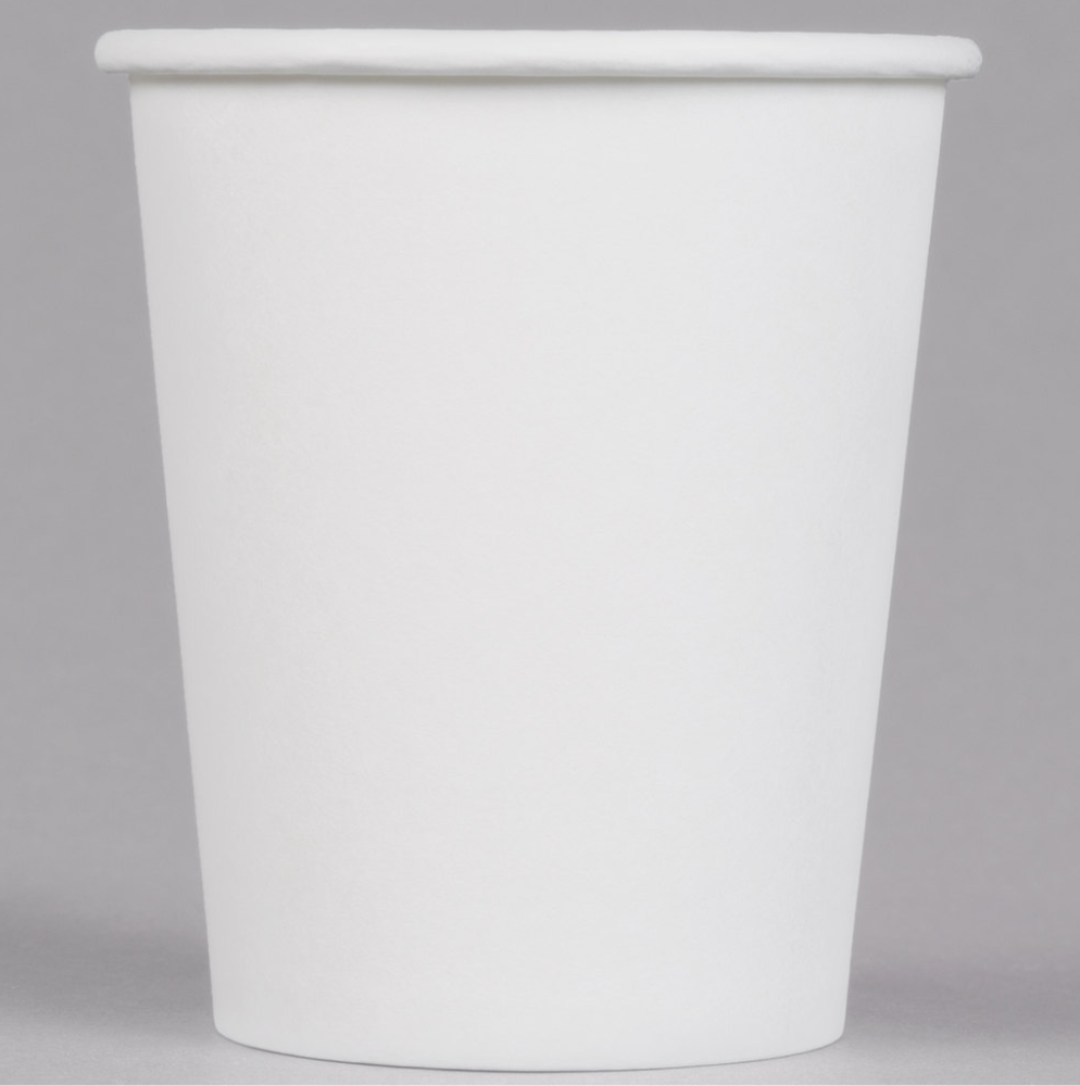 2000-Pack 8 oz. White Plain Paper Disposable Hot Beverage Coffee Cups Bulk NEW