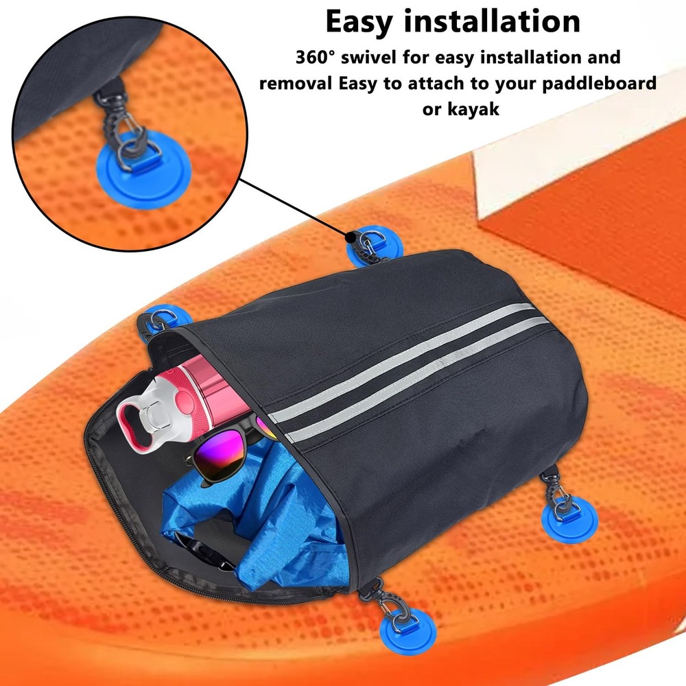 Paddleboard Deck Mesh Storage Bag Kayak SUP Surfboard Cooler Zipper Pouch