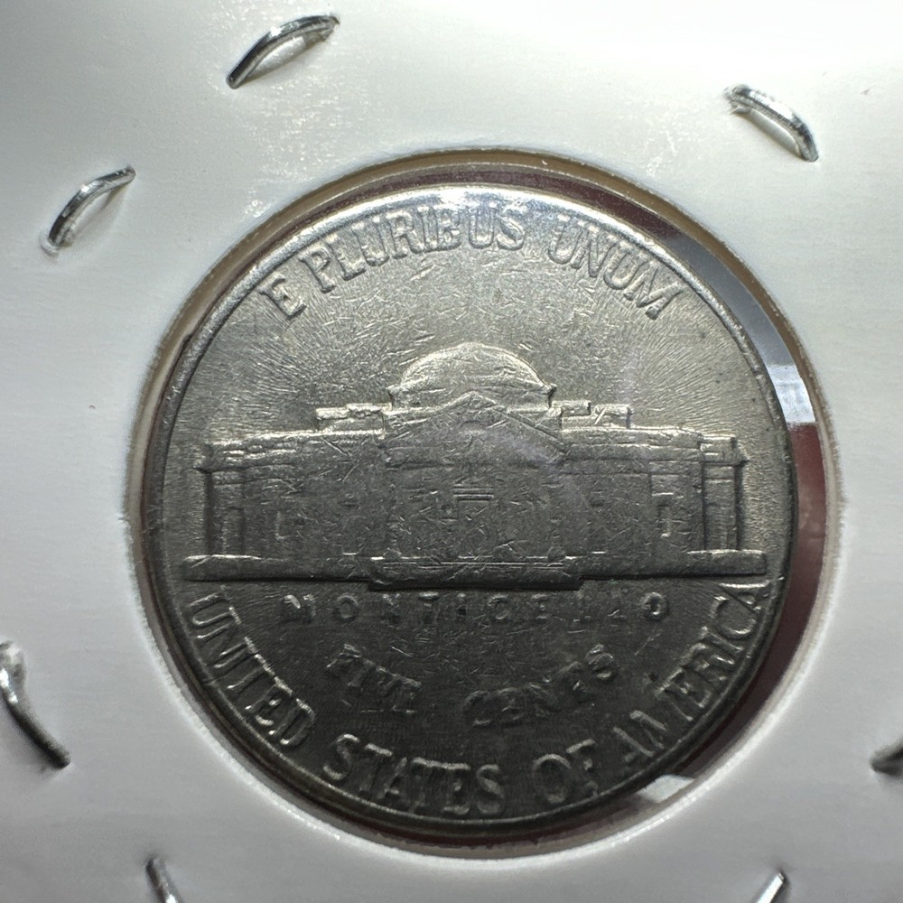 1991 P Jefferson Nickel Grease Error
