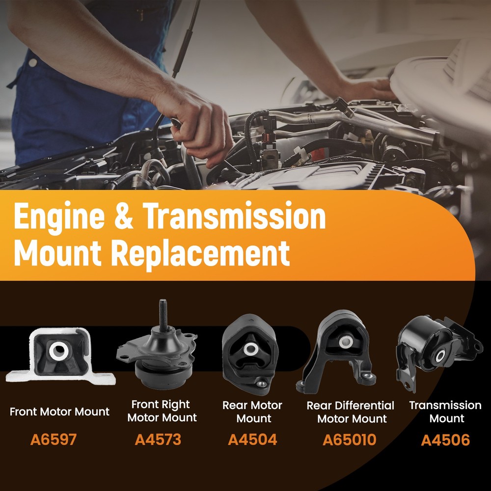 5Pcs Engine Motor Mount Set For Honda Element 2.4L for Auto Trans. 2003-2006