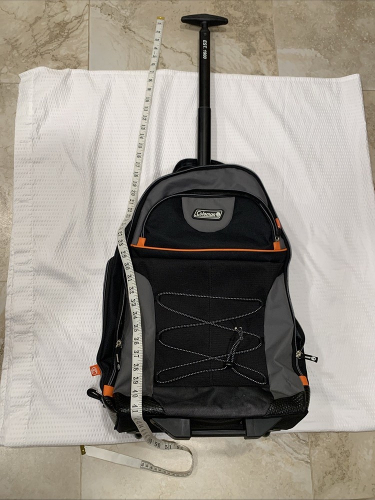 Coleman Backpack Unisex Black Large Travel/ Hike With Rollers
