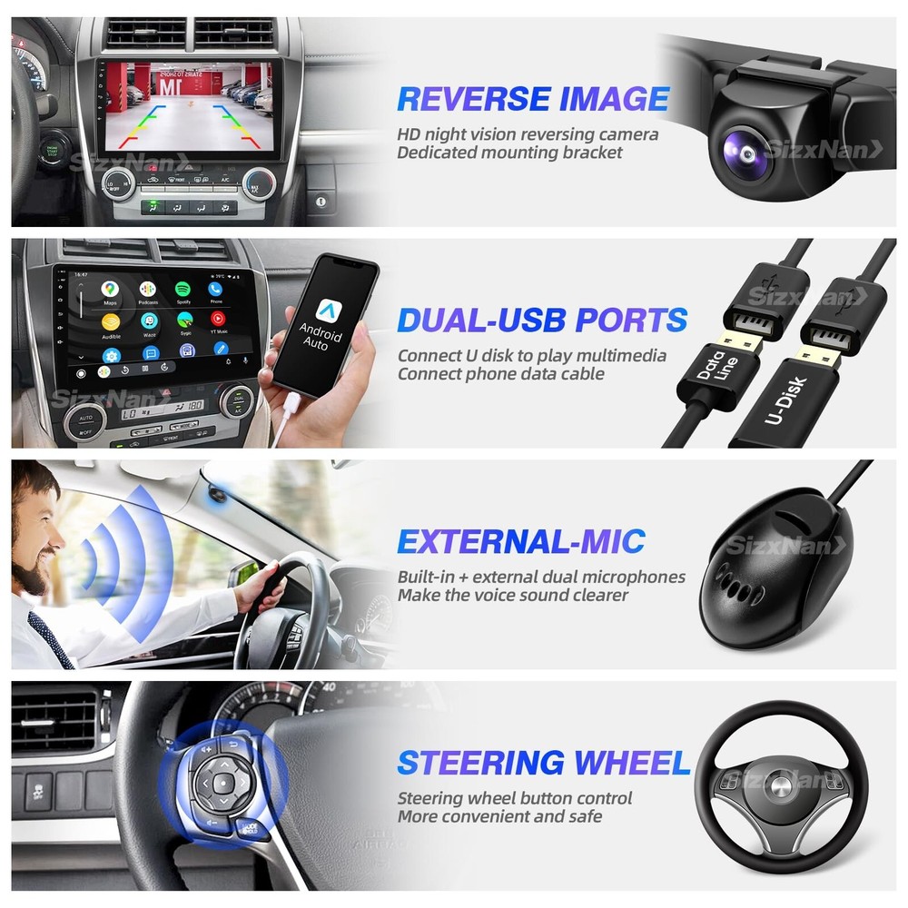 for Android Compatible with Wirelessly Carplay Android Auto,Car Radio Stereo ...