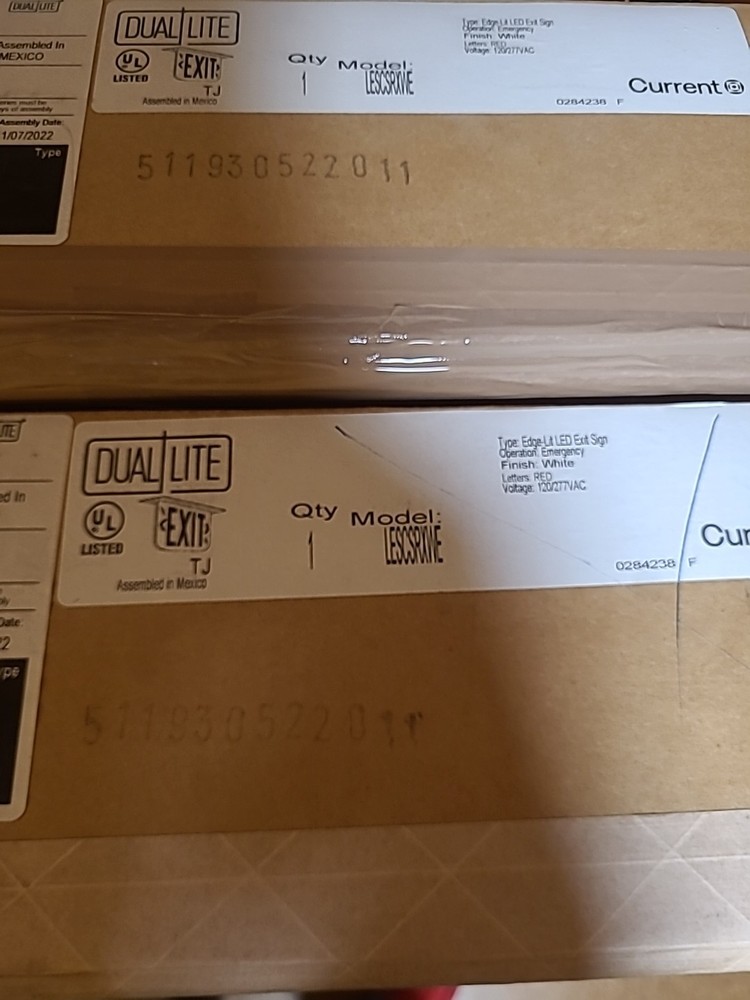 Dual Lite LESCSRXWE LES Series Surface Mount Edge-lit LED Exit Sign [White]