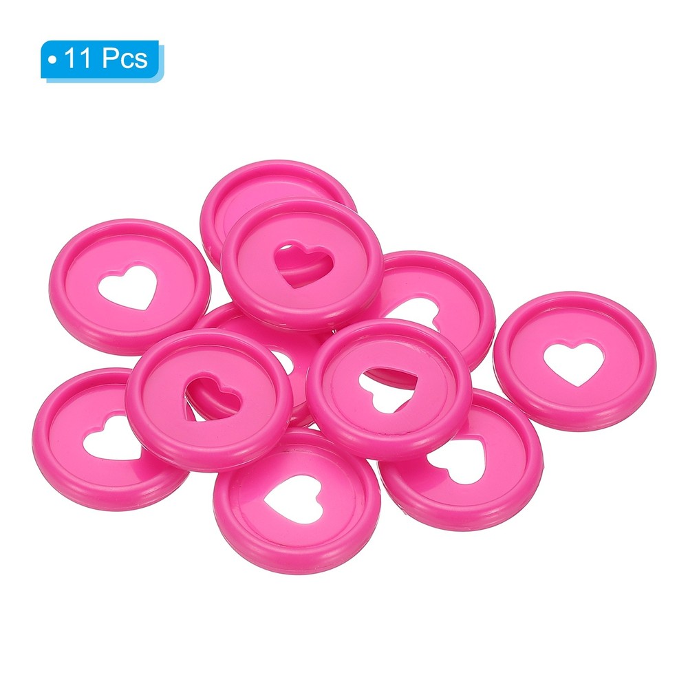 24mm Plastic Book Binding Discs, 11 Pack Rose Red Expansion Discs Heart