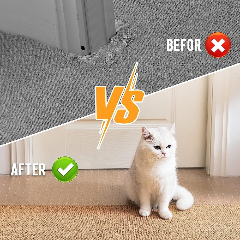 Carpet Protector for Pets Cat Scratch Guard Mat Under Door 3.6 FT Plastic