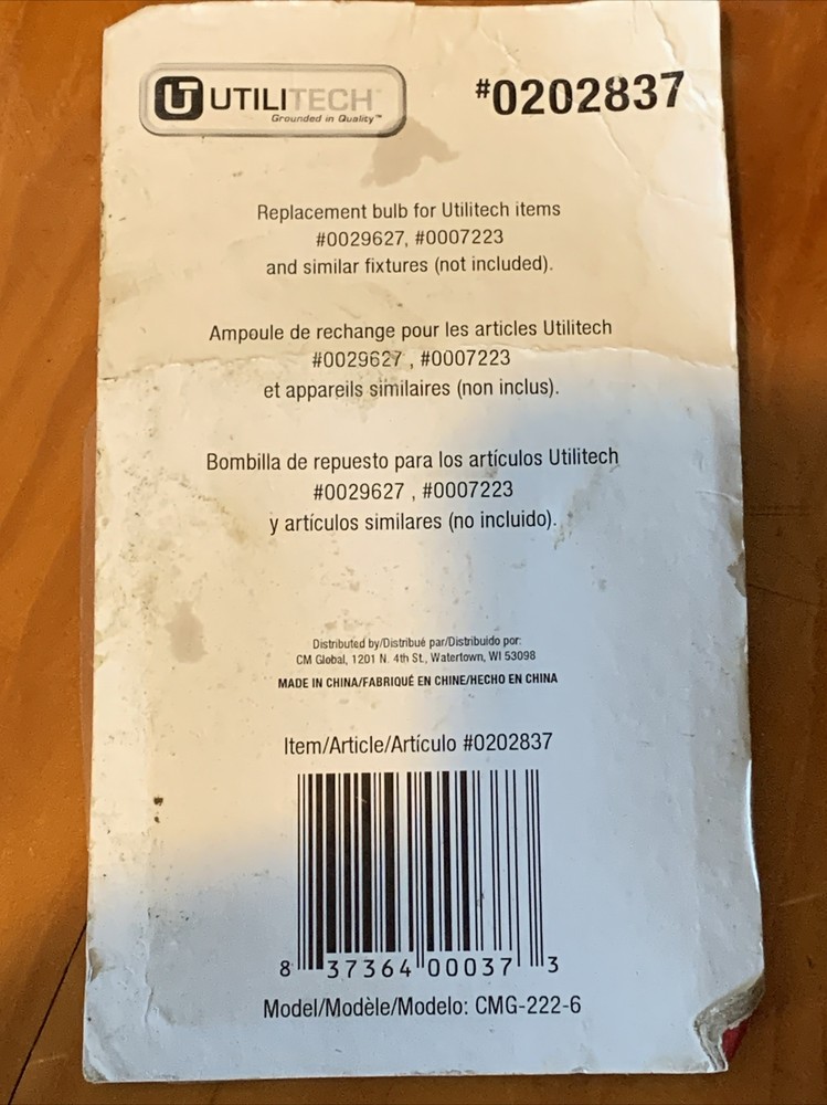 1 Pack Utilitech CMG-222-6 Clear Incandescent Plug-In Emergency Exit Light
