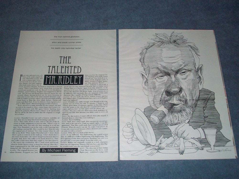 2001 Interview Article with Director Ridley Scott "The Talented Mr. Ridley"