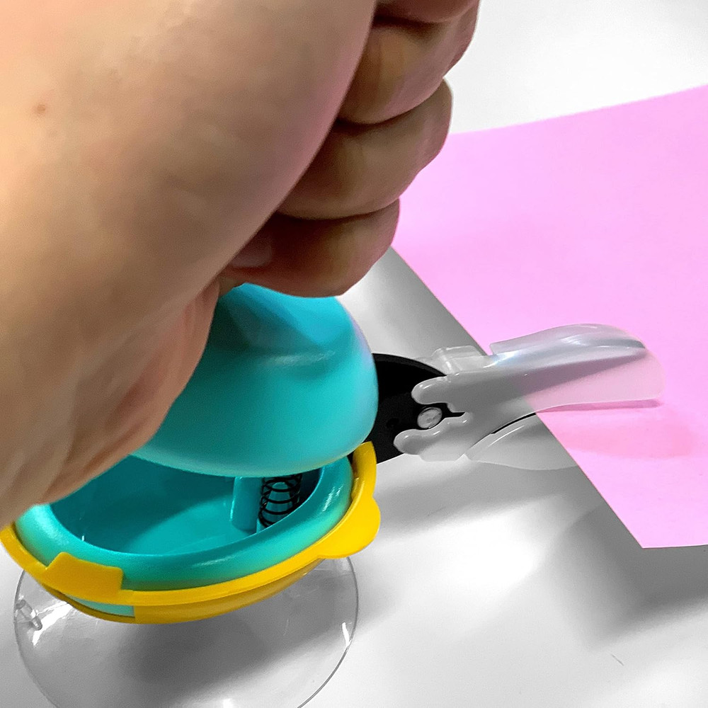 Adaptive Tabletop Scissors for Special Needs - Safe, Ambidextrous, Blue