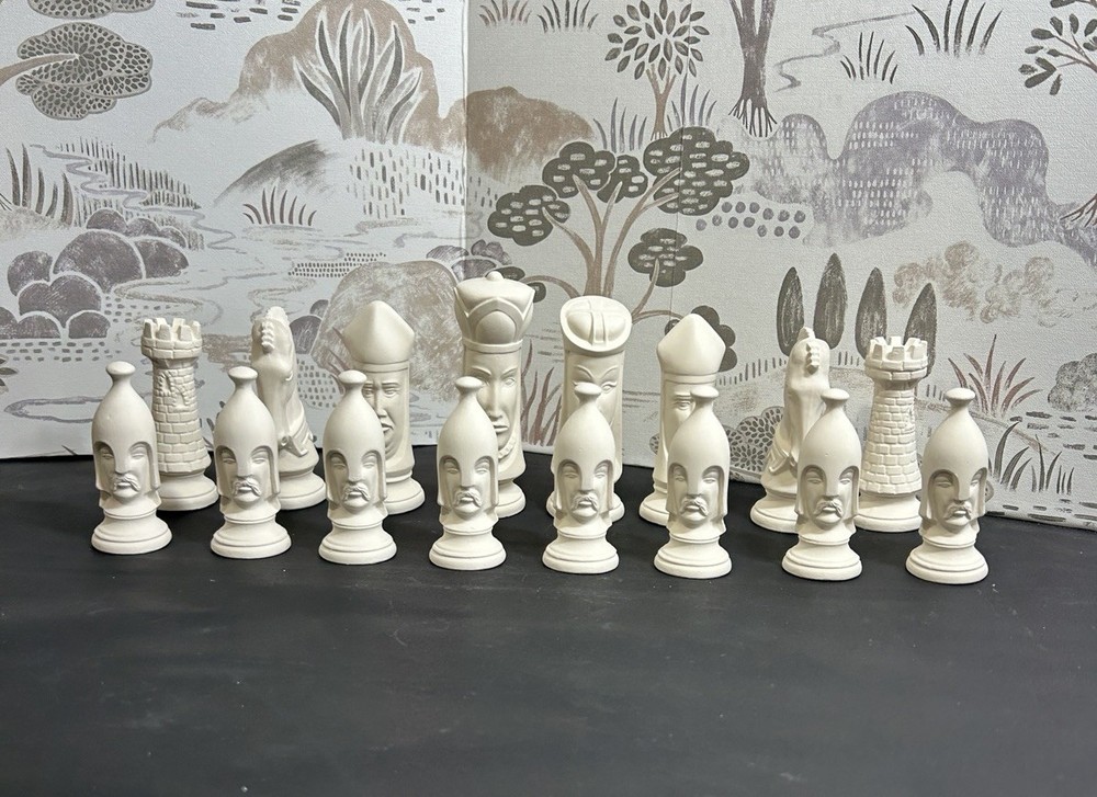 Duncan Full Chess Set; - Ready to Paint, Ceramic Bisque