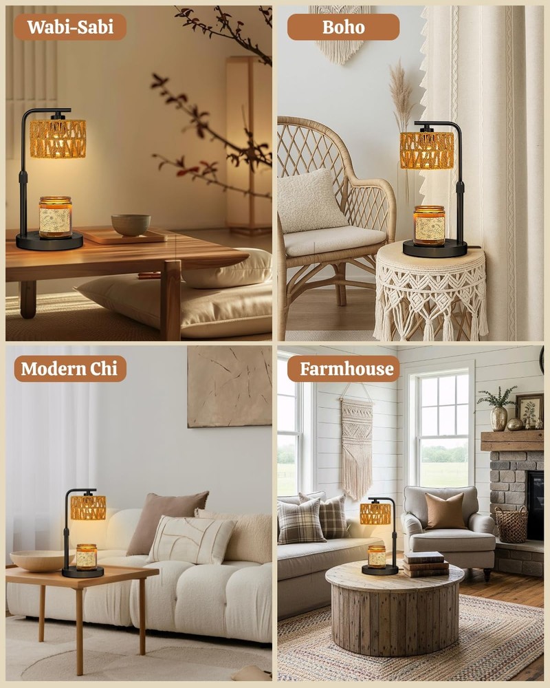 Candle Warmer Lamp, Timer Dimmable Candle Lamp, Adjustable Height and Brightn...