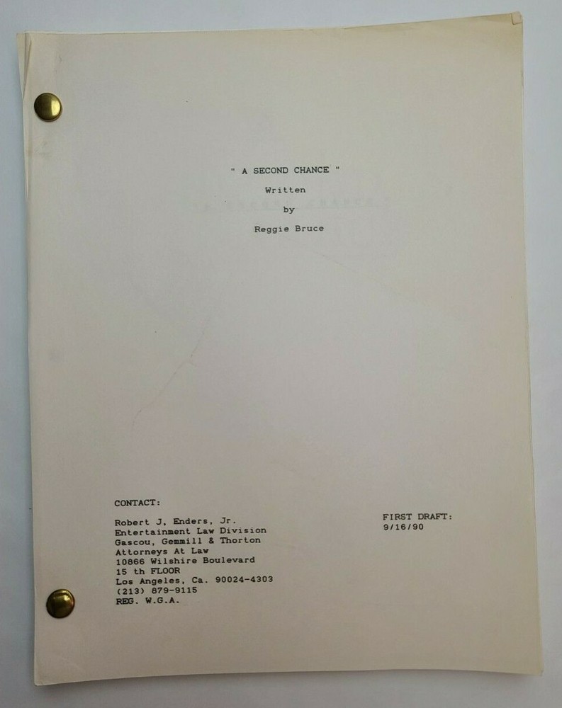 A SECOND CHANCE / Reggie Bruce 1990 Unproduced Movie Script Screenplay