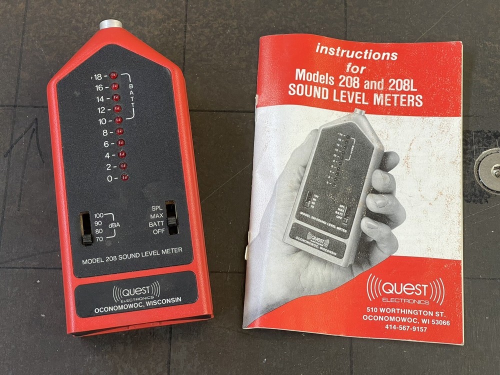 Quest Technologies Model 208 / 208L Permissible Sound Level Meter WORKS GREAT