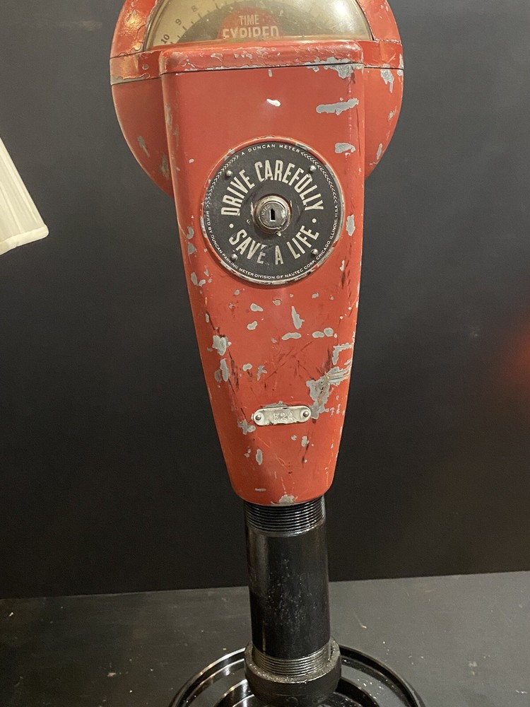 Vintage Red Duncan 60 Parking Meter And Key, Working