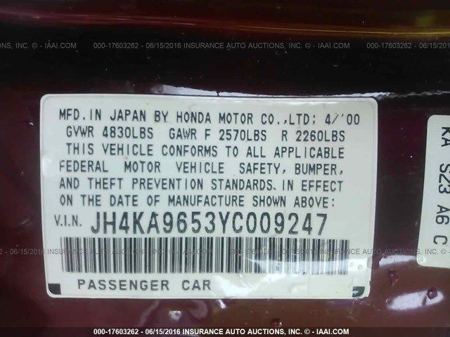 AUDIO EQUIPMENT RECEIVER WITHOUT NAVIGATION SYSTEM FITS 99-03 RL 435210