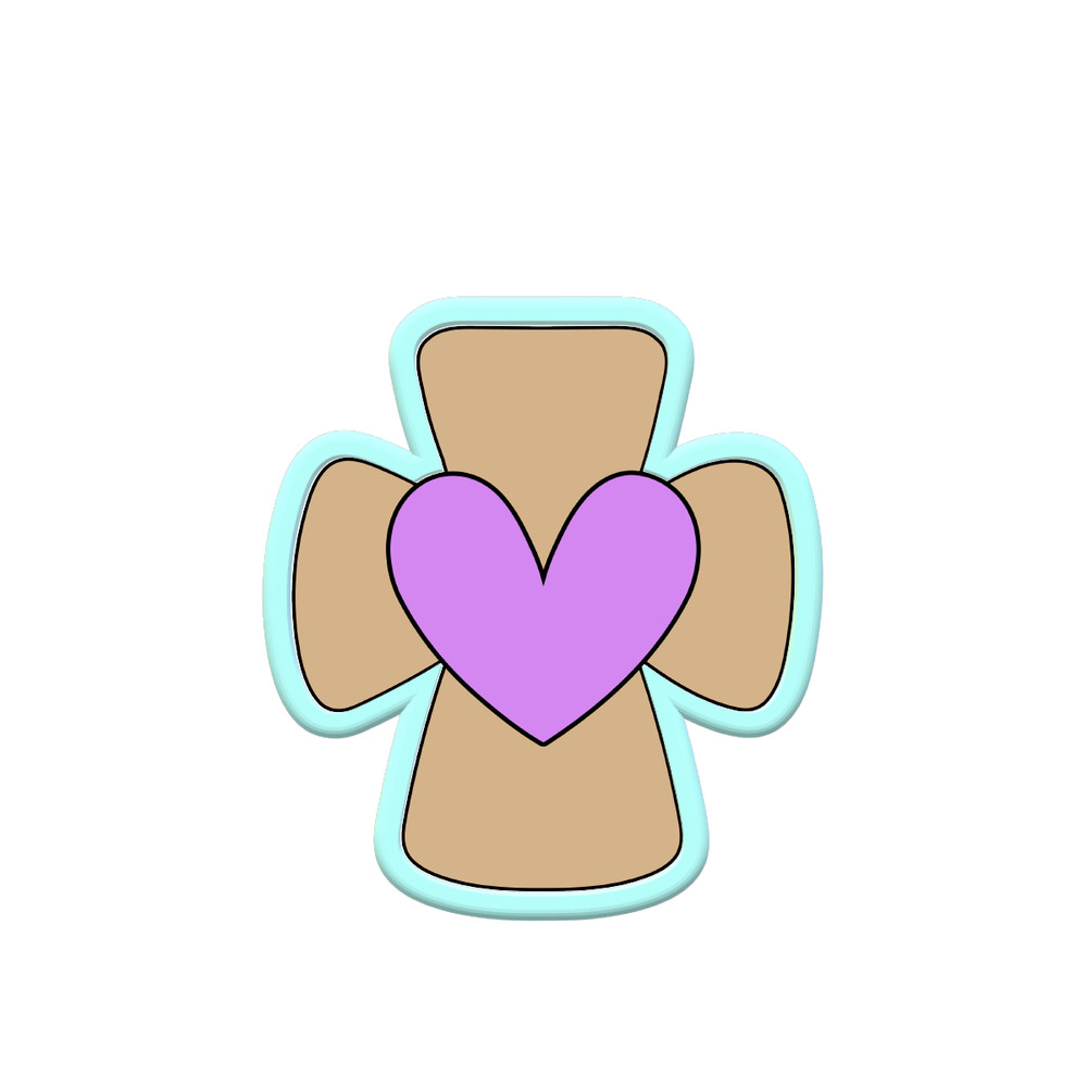 Chubby Heart Cross Cookie Cutters