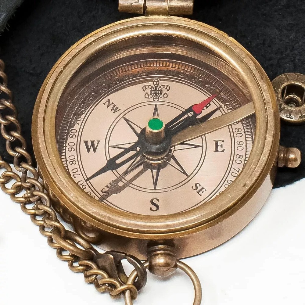 Engraved Personalized Inscription Brass Compass Baptism Birthday Easter Gift