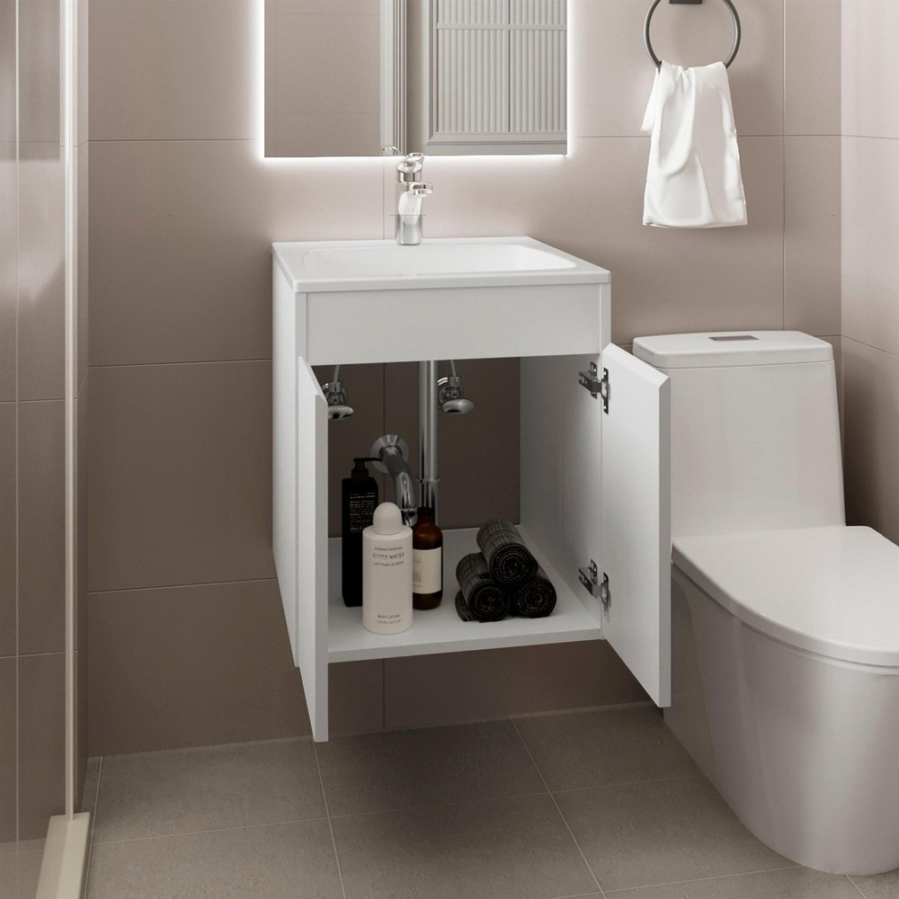 Bathroom Vanity Meka 45 Engineered Wood White