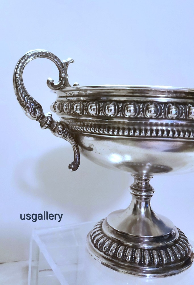 Antique Empire .800 Silver Praline Dish / Bowl With Handles