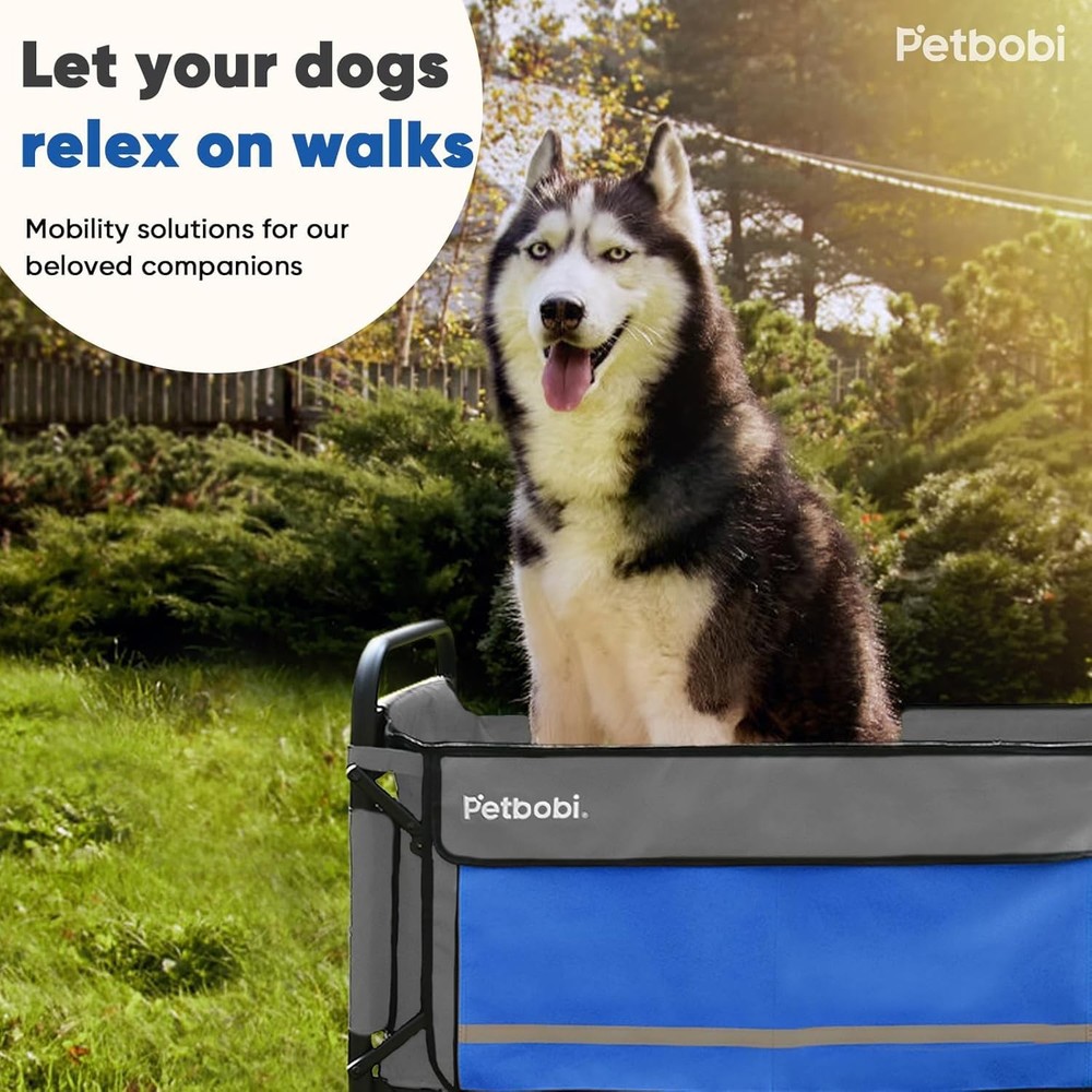 2-in-1 Dog Wagon Stroller for Large & Medium Dogs – Foldable Push & Pull Stro...