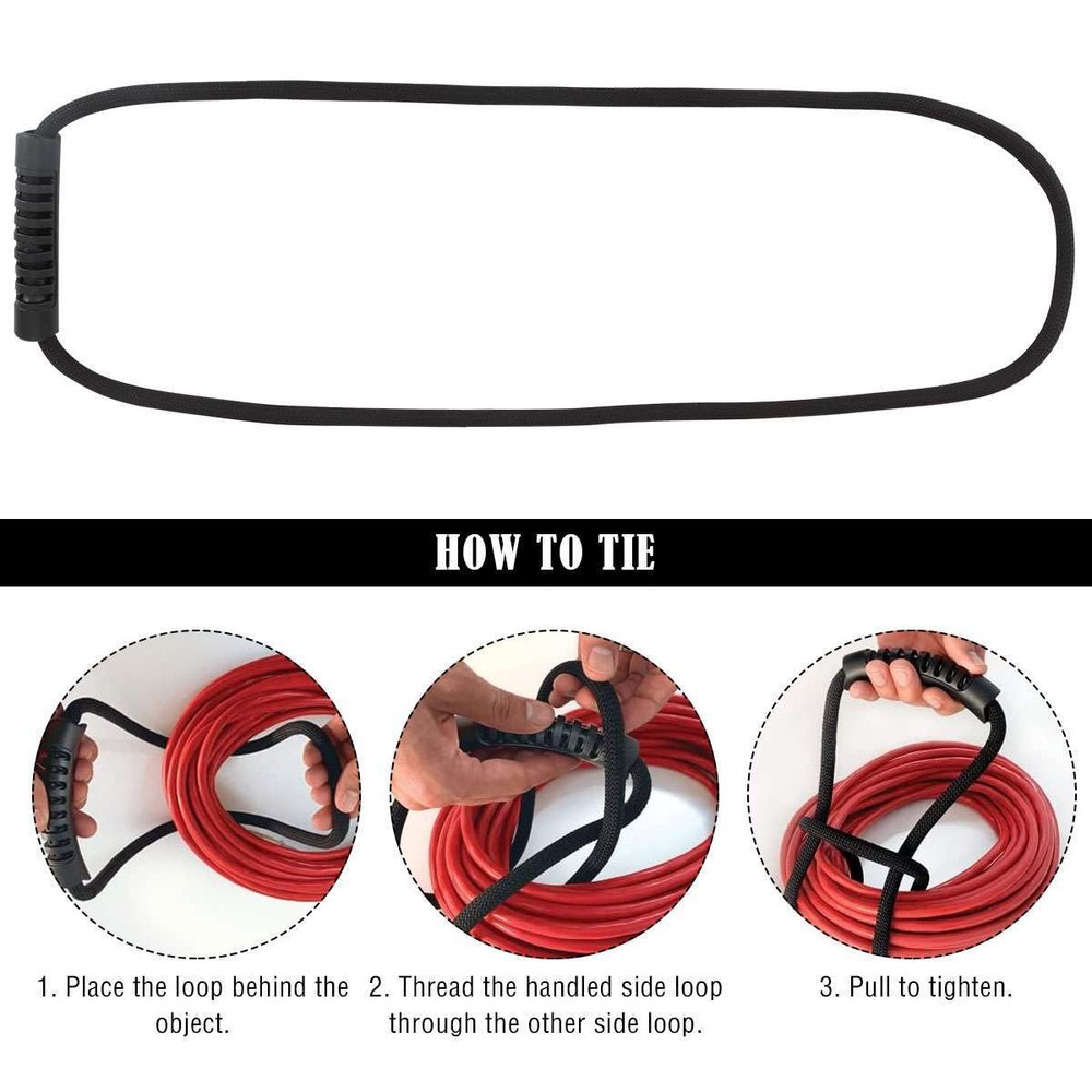 2PC 27.6'' Storage Straps Hook Loop Extension Cord Storage Holder Organizer Rope