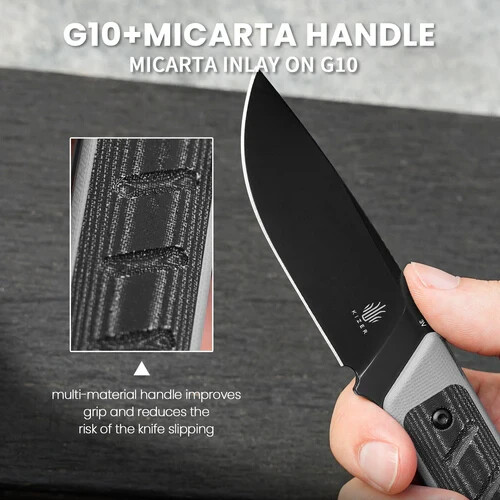 Kizer Knife Smolt 3V Fixed Blade G10+Micarta Handle 1063A1