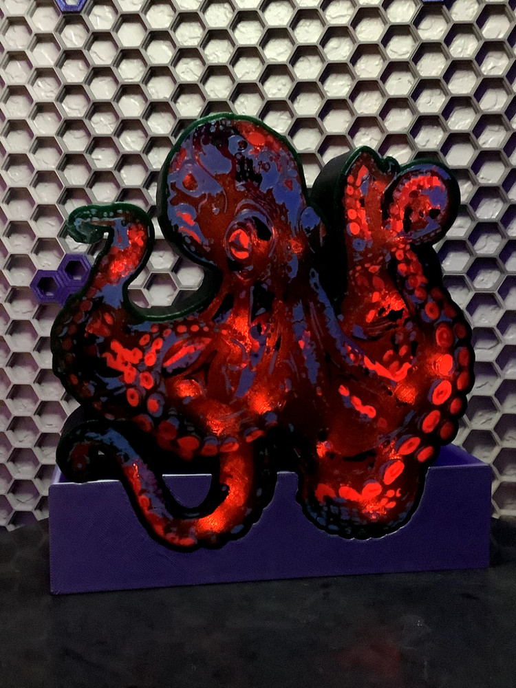 OCTOPUS Custom Printed LIGHT BOX LAMP LED Retirement, Birthday Gift,