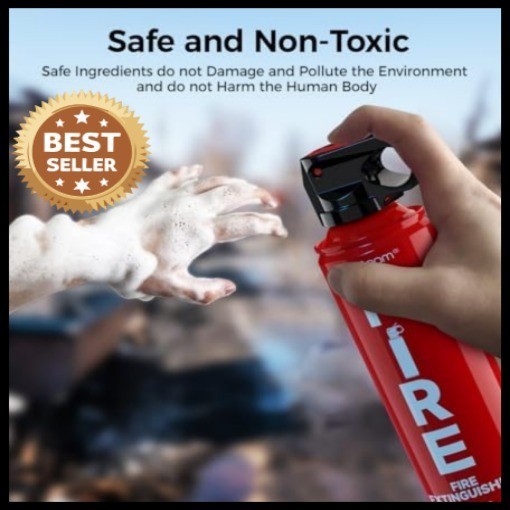 Fire Extinguisher 1-Pack – Compact ABCK Water-Based for Home, Kitchen, Car.