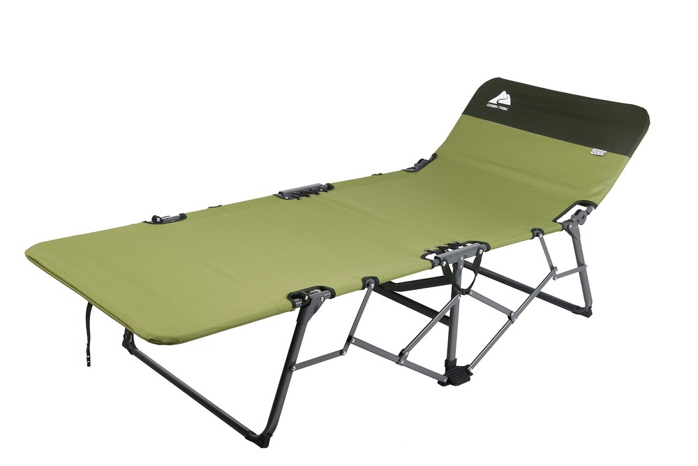 Folding Camping Cot Heavy Duty Adult Sleeping Cots Adjustable Backrest 250 lbs