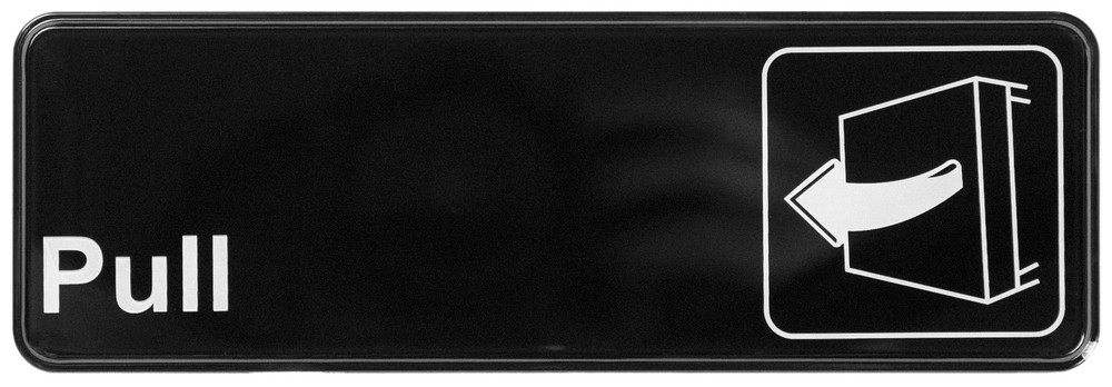 Information Sign, "Pull", 3" x 9", Black (12 Each)
