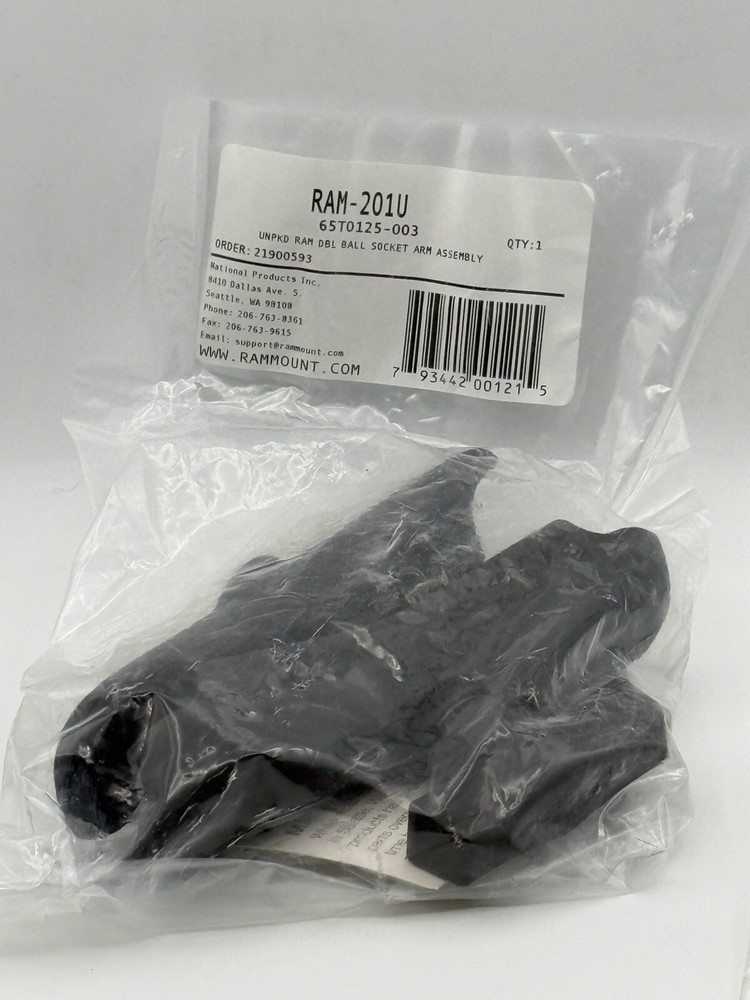 RAM-201U RAM Mounts Medium Length Double Socket Arm for C Size 1.5-Inch Balls