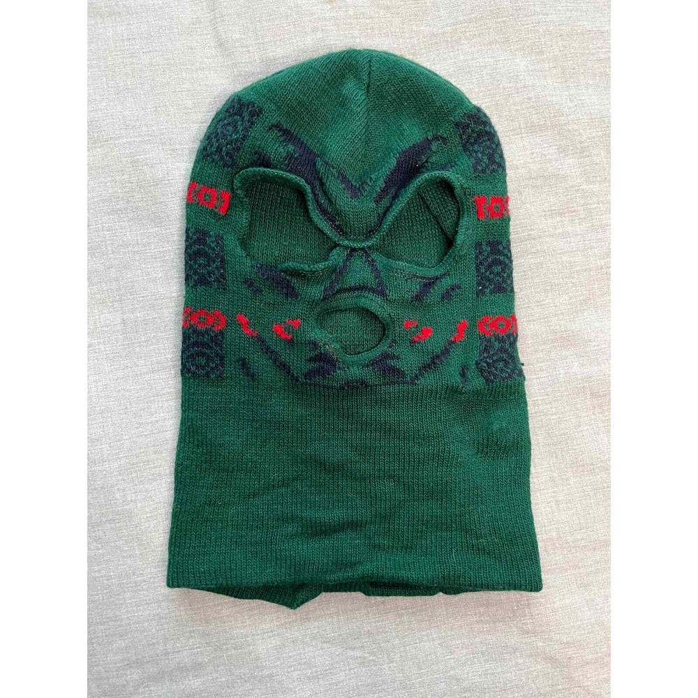 Vintage Green Red and Blue Pattern Ski Mask