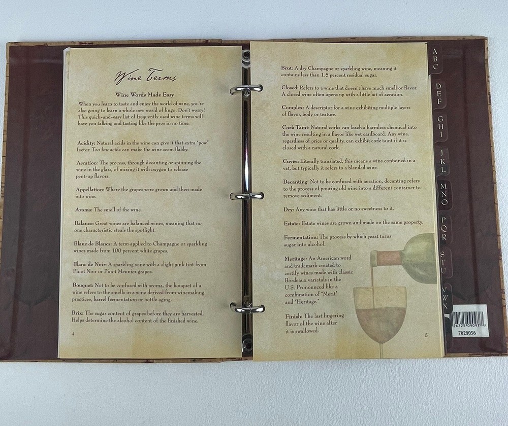 Corked Wine Journal, Wine Label Removers, Lined Pages and Keepsake Pocket
