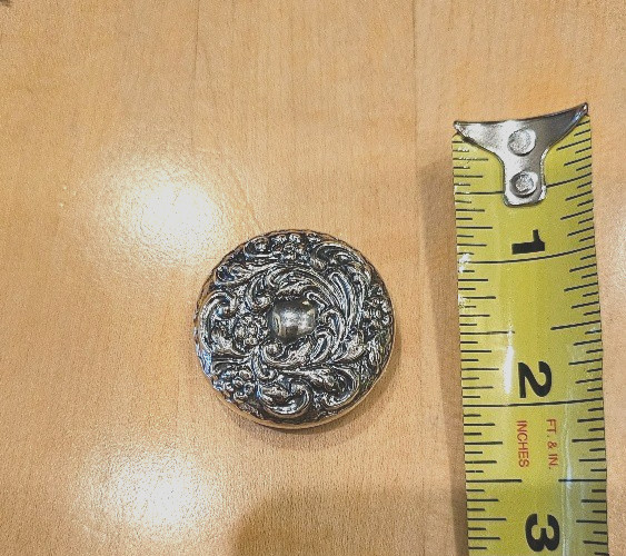 Victorian sterling silver repousse dresser jar lid