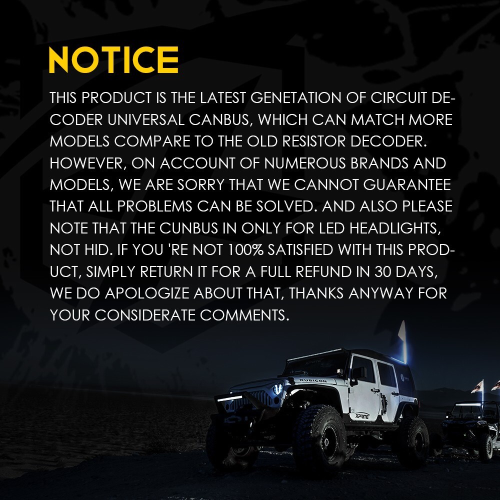 2x 9005/9006 LED Headlight Canbus Decoder Error Anti Flicker Resistor Canceller