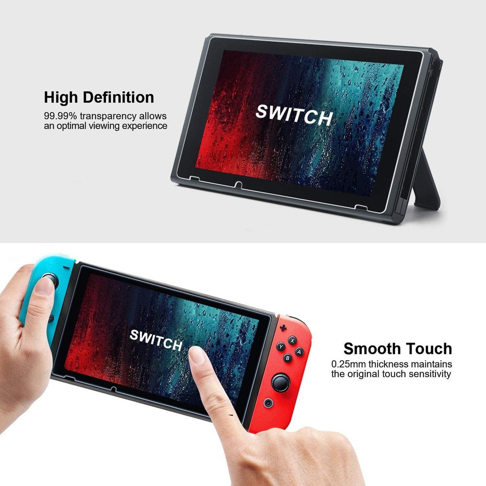 (2 Pack) Nintendo Switch Premium Tempered Ultra Clear Glass Screen Protector
