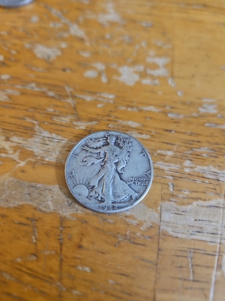1942 Walking Liberty Half Dollar 90% Silver Fine