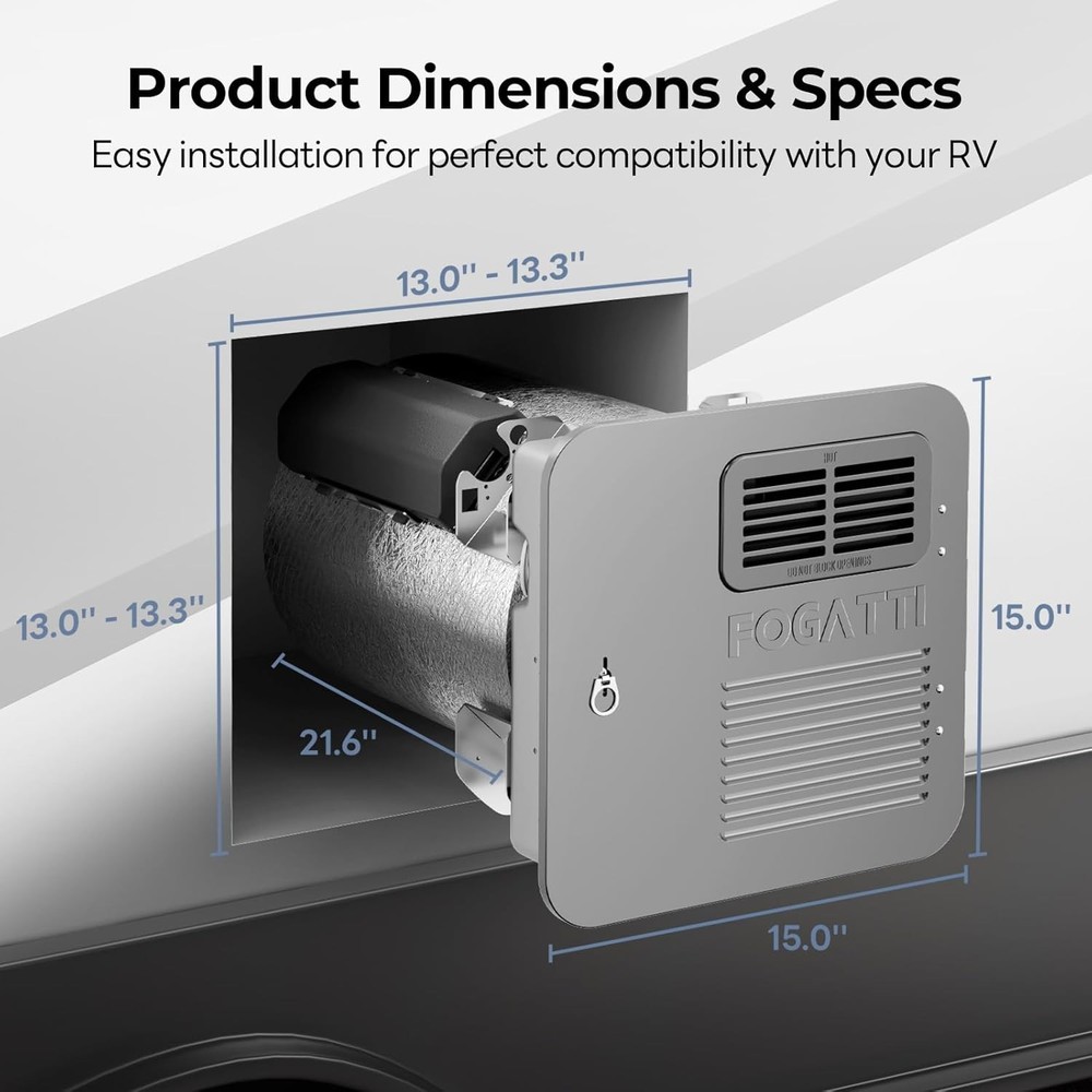 6/10 Gallon RV Water Heater 12,000BTU Gas & 1440W Electric DSI Ignition W/ Door