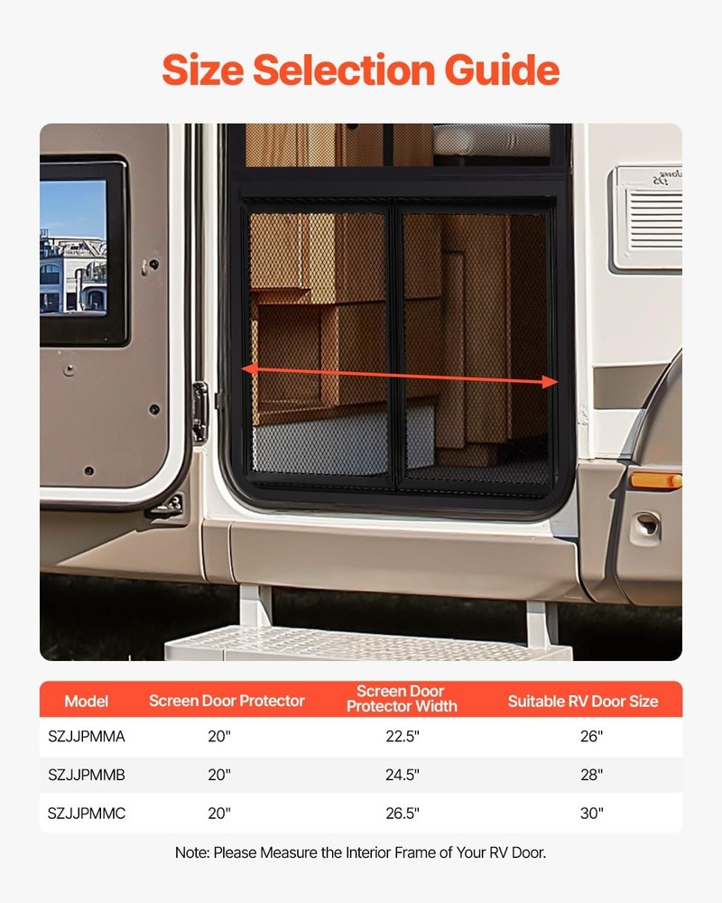 RV screen door protector, easy to install and remove, breathable protective mesh
