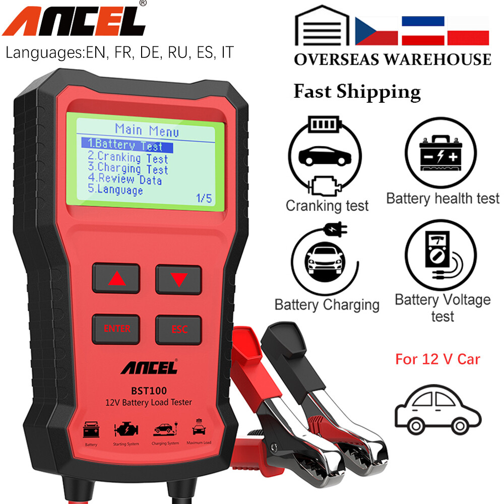 BST100 12V Car Battery Tester Digital Vehicle Analyzer Tool 2000 CCA Charging