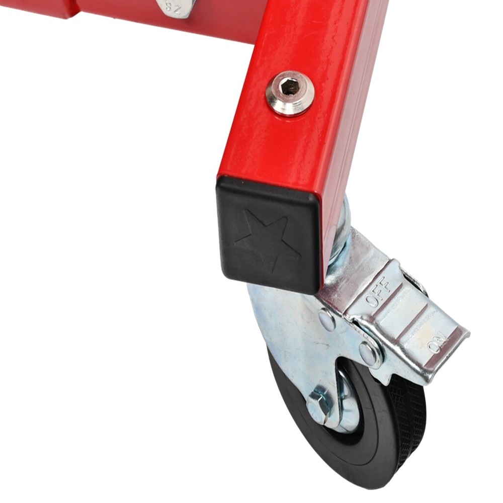 400LBS Foldable Topside Creeper Adjustable 45"-66" Height Engine Movable Ladder