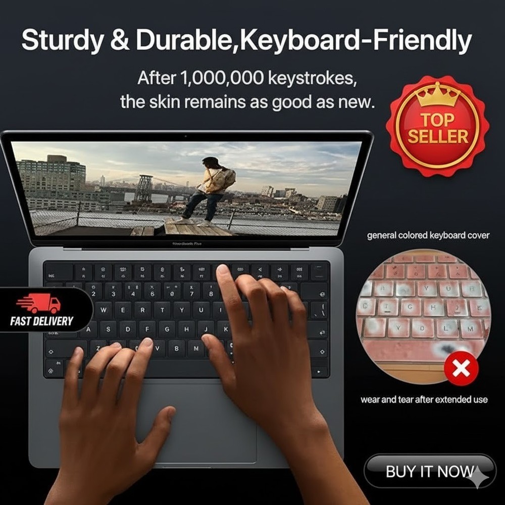 Premium Keyboard Cover Protector M5/M4/M3/M2/M1 Pro/Max MacBook Pro