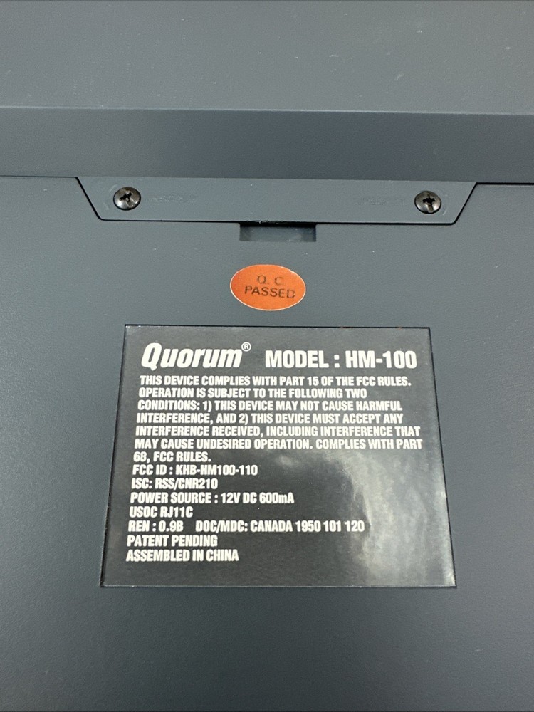 Quorum Home Master HM-100 Security System with remote , cassette , AC adapter